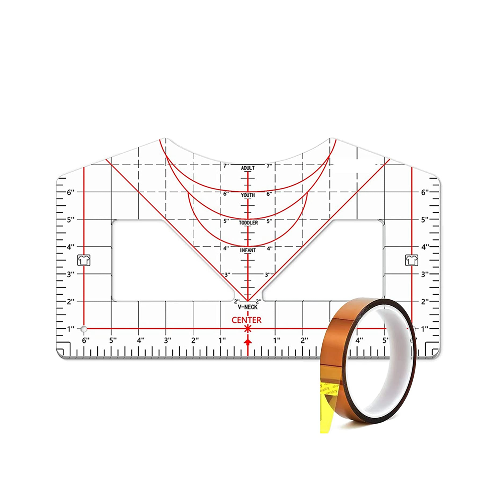 T-Shirt-Lineal-Anleitung Zur Vinyl-Ausrichtung, T-Shirt-Zentrierungs-Design-Messwerkzeug Mit WäRmeband-image