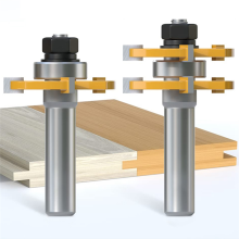 2-teiliges Router-Bit-Set mit 8 mm Schaftverbindung, Nut- und Feder-T-Nut-Fräser für Holzbearbeitungs-Schneidwerkzeuge
