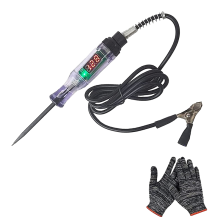 Auto-LKW-Stromkreis-Teststift, Tester, 6 V/12 V/24 V DC, digitales Kfz-Licht mit Handschuhen
