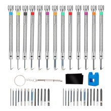 13-delige horlogeschroevendraaierset - juweliersset - met 26 extra bits - gereedschap voor horlogemakers