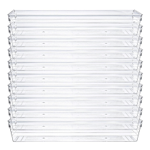 10-pack 12 x 3 2 inch doorzichtige lade-organizers, bureauverdelers, opbergbakken, boxset voor de keuken