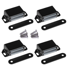 4-pack magnetische deurvergrendeling, hoog roestvrij staal, zware uitvoering, voor keukenladevergrendeling, zwart
