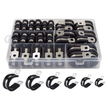 Kabelklemmen-Sortiment-Kit Edelstahl, gummibeschichtet, gepolstert, isoliert, für Automobilkabel