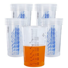 32 oz (1000 ml) flexibele, doorzichtige, gegradueerde plastic wegwerpmengbekers voor het mengen van verf, hars en epoxy, verpakking van 25