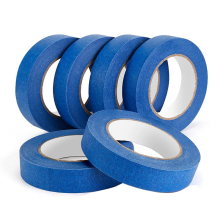 Blauwe schilderstape - 6 stuks x 2,5 cm, 55 yards, crêpepapier afplaktape, verf voor muurschilderingen, knutselen