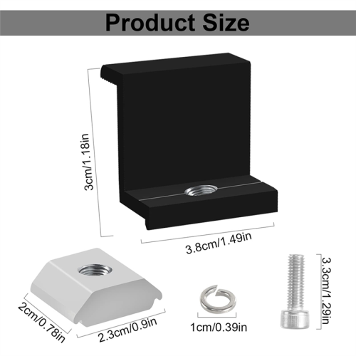 12 Pack Solar Module Holder End Clamp, Clamp for Mounting Panel, Side PV Fixings 30Mm 2
