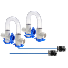 2er-Pack 3/4-Zoll-Standard-Kondensatfalle mit 16-Zoll-Reinigungsbürste, PVC, transparent, U, für HLK-Systeme, Klimaanlage