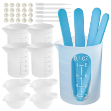 Resin Measuring Cups Tool Kit Non-Stick Silicone Bowls for Epoxy Reusable Mixing Cup with Stir Sticks