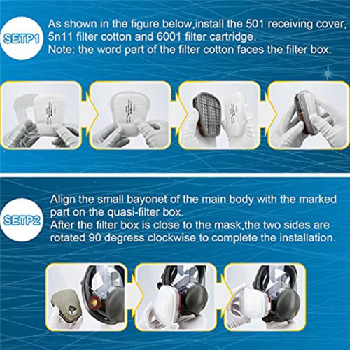 Full Protection Mask Respiratory Breathing Reusable Protective with Activated Carbon Filter 2