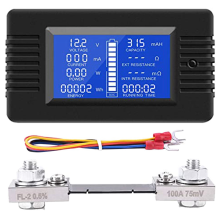 DC Batterie Monitor Leistungsmesser Amperemeter Digital 0-200V Shunt 100A Multimeter, Voltmeter Kapazität Tester