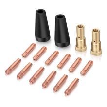 16-teiliges Kit mit gaslosen Düsenspitzen mit Flussmittelkern K3493-1, 0,030 Zoll Kontakt- und Gasdiffusoren mit Century FC90/80GL Titan