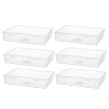 6 stuks 7 inch x 9 inch 2 inch plastic opbergdoos met deksel, multifunctionele knutselorganizers, doorzichtige etui