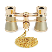 3X25 Opera Viewing Binoculars, volledig van metaal met handvat/ketting, dames retro, kleine mini-verrekijker