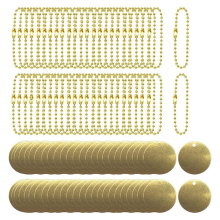 50 stuks 1 inch messing kleplabels, stempel, blanco met gat, 2,4 mm kogelkettingen voor pijpkleppen, apparatuur, gereedschapssleutels en etikettering