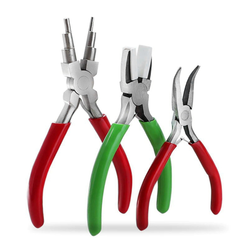 3 stuks sieradentang DIY zes-segmenten handopwindbare modelleer mini platte neus 1
