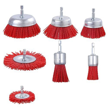 7er-Pack Schleifdrahtbürstenrad und -becher mit Nylonfilament und 1/4-Zoll-Sechskantschaft,