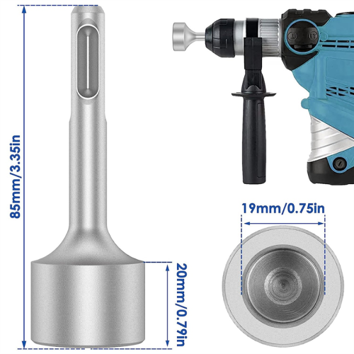 SDS-Plus T Post Ground Rod Driver, Drill Bit Driver Hammer Converter for Grounding Rods E 2