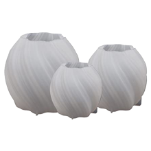 Stampo per candele a colonna geometrica da 3 pezzi, stampi in silicone 3D, stampi intrecciati a forma di onda irregolare per candele