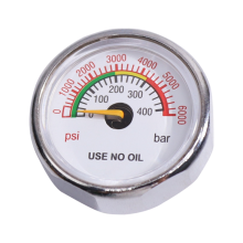 Manomètre de pression de gaz 33 mm, 6 000 psi/400 bar, filetage 1/8 NPT, connexion axiale arrière