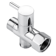Bidet-T-Adapter, Messingadapter mit Absperrventil, 3-Wege-T-Anschluss, 7/8 Zoll x G1/2 für Toilettenbrause