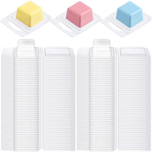 Stampi per cera fusa trasparenti da 1 oz per candele quadrate fai da te, cioccolatini, candele senza stoppino, produzione di sapone (100 pezzi)