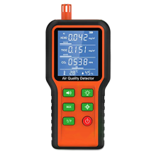 Luftqualitätsmonitor für den Innenbereich, 5-in-1-Tester, Messgerät-Testkit für CO2, TVOC, HCHO, Luftfeuchtigkeit im Haus