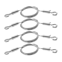 4-teiliges, verstellbares Draht-Set zum Aufhängen von Bildern, 2 m x 1,5 mm, robustes Edelstahlseil, hält bis zu 27,2 kg