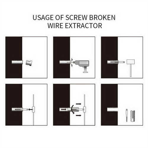 5 Pieces of Broken Screw Extractor Bit Set Carbon Steel Double-Sided Pulling Center Hardware Tools 2