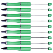 20 Stück DIY Perlenstifte, drehbarer Kugelschreiberschaft aus Kunststoff für Dekorationsbedarf, Büro, Schule (grün)