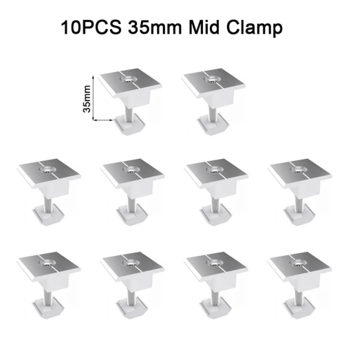 10Pcs Solar Clamp Adjustable Panel Bracket Wide Photovoltaic Support for System 35mm 2