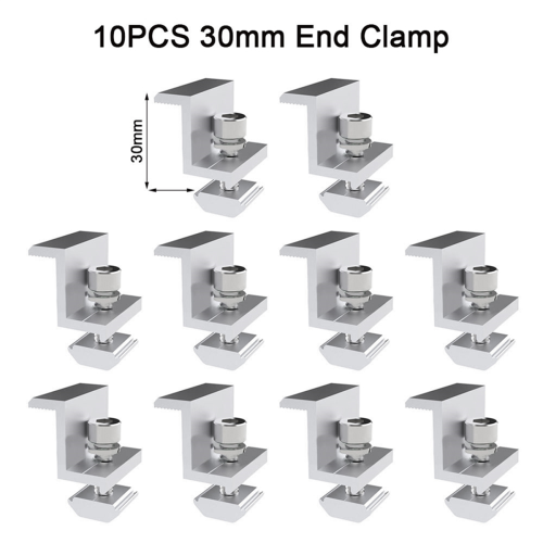 Solar Panel Adjustable Bracket Clamp PV Mounting Clip End 30mm for Fixing 2