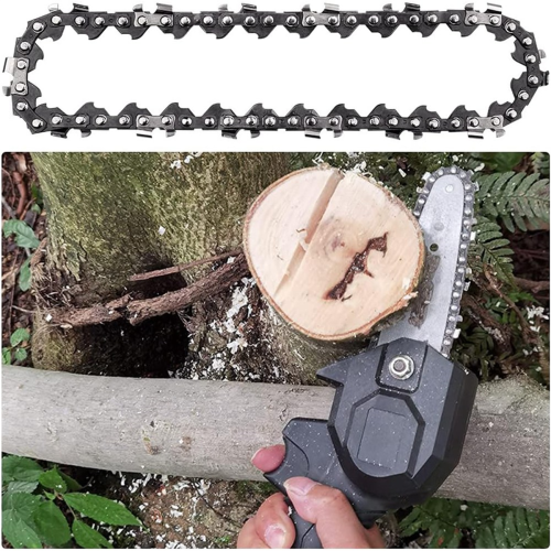 4Pcs Mini Chainsaw Chain 4 Inch Guide Saw 1/4 LP Pitch, 28 Sections for Electric Protable Handheld 2