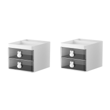 2 pezzi Portapenne trasparente con cassetto portaoggetti per bambini, studenti, ufficio, decorazioni da scrivania