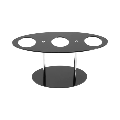 Support pour cornets de glace en acrylique, support pour gaufres, charcuterie, 3 trous, noir