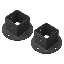 2 stuks 2x2 vierkante omheiningspaal flensvoet pergola paal beugels kit, zware muurbevestiging anker