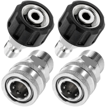 Set di adattatori per idropulitrice da 4 pezzi, kit di collegamento rapido, raccordo M22 da 14 mm a metrico, acciaio inossidabile