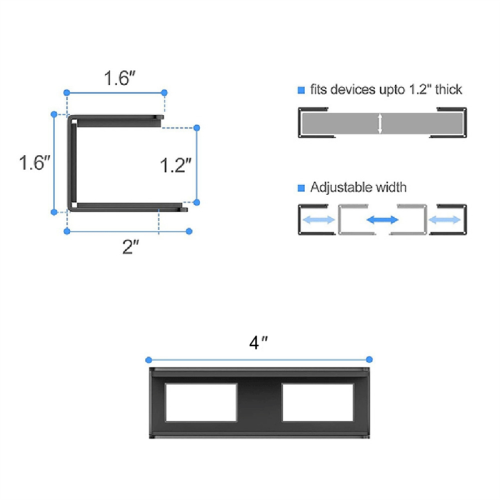 Under Table Laptop Holder Notebook Storage Bracket Stand Mount Desktop Organizer for Home Office Silver 2