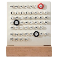 Tischkalender aus Holz, Retro-Geschenke für Zuhause, Monats- und Datumsanzeige, Dekoration fürs Büro, Weiß