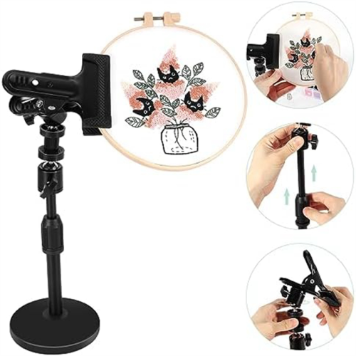 Embroidery Hoop Holder Metal Rotating Adjustable Holder, for Projects 2