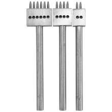 3-delige leren vorkponsset 2/4/6 stuks, naaien, knutselen, vetergaten maken