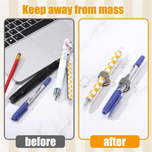24 Pcs Manganese Steel Pen Holder Self Adhesive Pencil Organizer with Adjustable Spring Loop 2