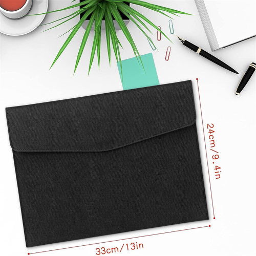 2Pcs Document File Folder, Waterproof Thin PU Leather A4 Envelope Folder Expanding Organizer Portfolio Storage Case 2