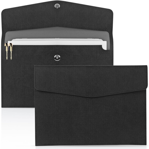 2Pcs Document File Folder, Waterproof Thin PU Leather A4 Envelope Folder Expanding Organizer Portfolio Storage Case 1
