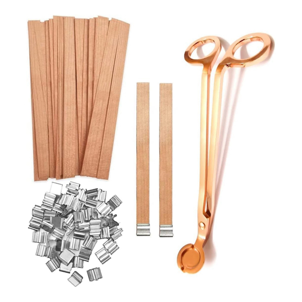 100 Stuks Houten Lonten Voor Kaarsen, Kaarsen Maken Van Rookloos Hout Met Trimmer-image