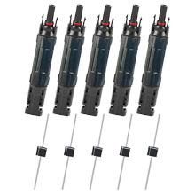 5 PCS PV Solar Panel Stecker Männlich/Weiblich 30A Eingebaute Diode Inline Sicherung Draht Anschlüsse Wasserdicht Anti-Rückfluss