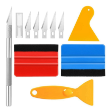 Le kit d'outils de grattage de 10 pièces convient à l'installation de films pour vitres de voiture, de papiers peints et de décalcomanies