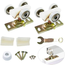 Kit di 2 ruote, rulli superiori e ferramenta per porte scorrevoli a scomparsa, adatti per le parti 1125 e 1500