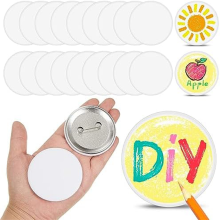 20er-Pack weiße DIY-Knopfnadeln, 58 mm, blanko, für DIY-Bastelarbeiten, Weihnachtsbedarf, Anstecker