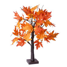 Herbstdeko Ahornblatt Baumlichter mit 24 LEDs, 60cm Leuchtblätter für Tisch