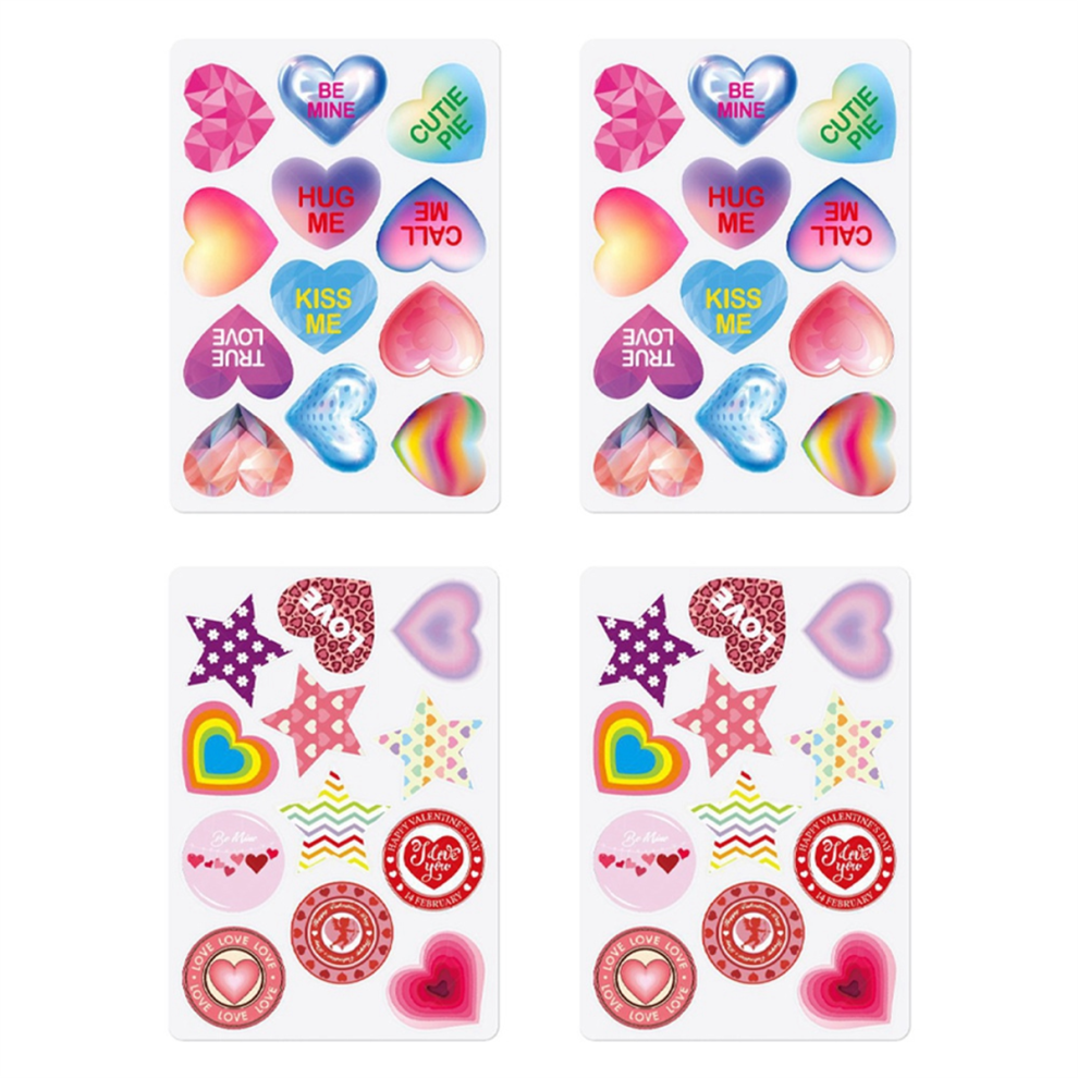 4-pack Valentijnsdag feestdecoratiestickers, vakantie-envelop cadeau, liefde